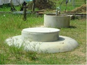 Hầm biogas từ phân và nước thải của chuồng bò